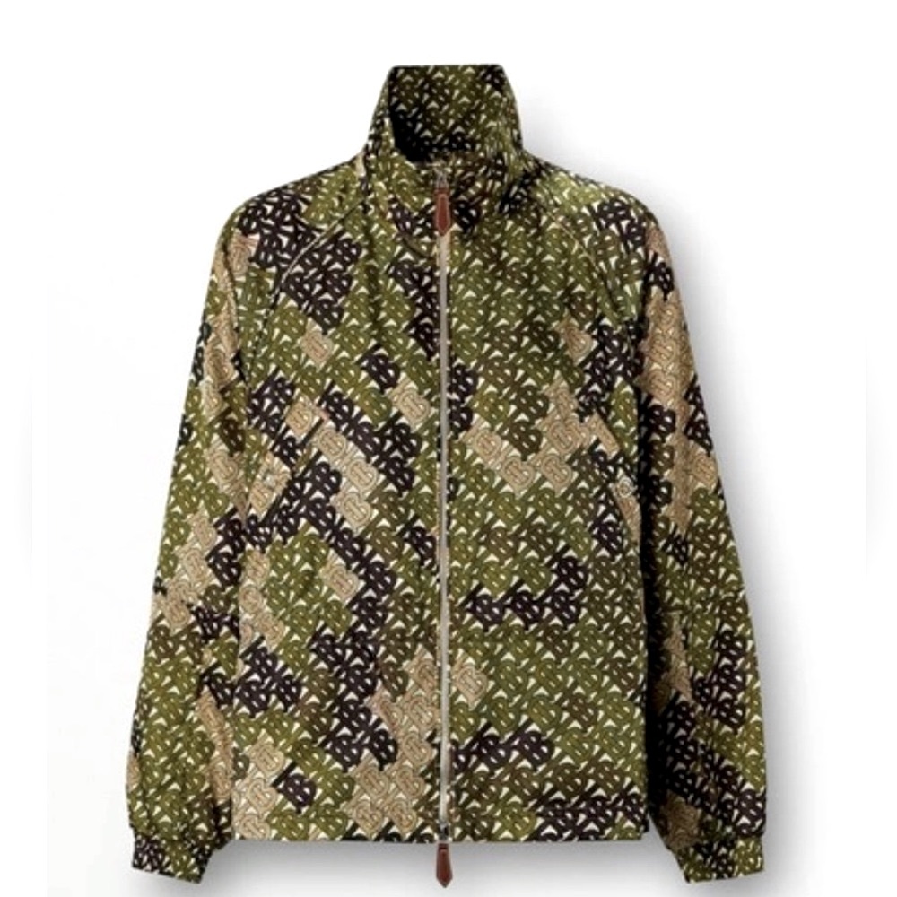 BURBERRY Camouflaged Monogram Printed Nylon Funnel-Neck Jacket